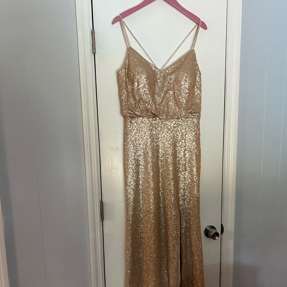 Prom/bridesmaid/formal sequin dress
Christina Wu size 12 matte sequin